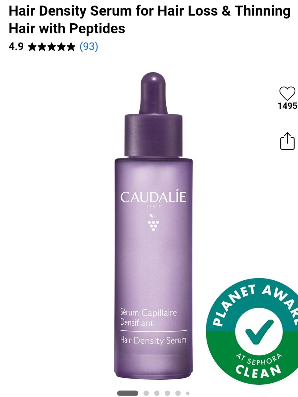 NIB CAUDALIE HAIR DENSITY SERUM